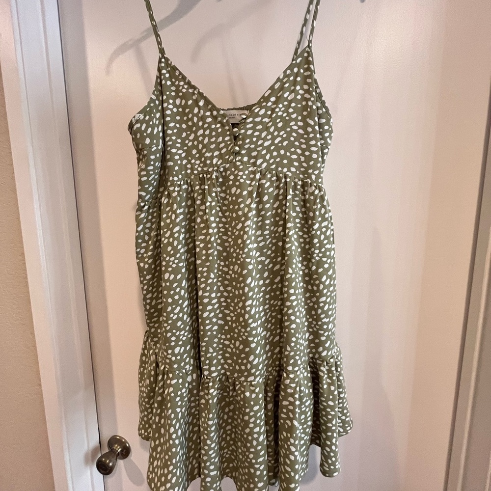 Olive Polka Dot Mini Dress